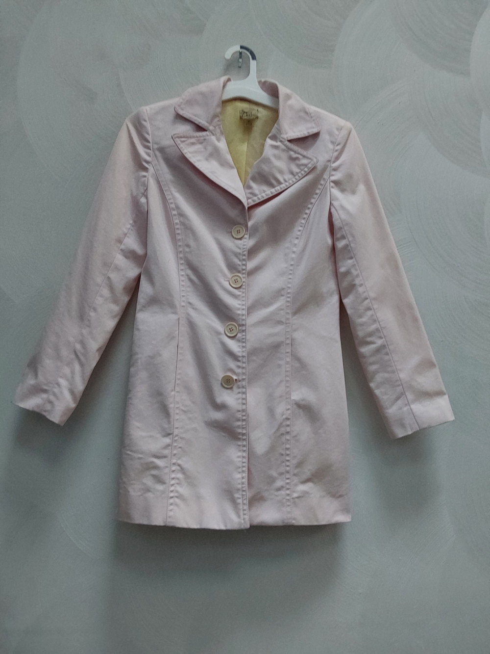 Caslon Pale Pink Minimalist Trench Coat XS